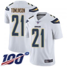 Chargers #21 LaDainian Tomlinson White Men's Stitched NFL 100th Season Vapor Limited Jersey