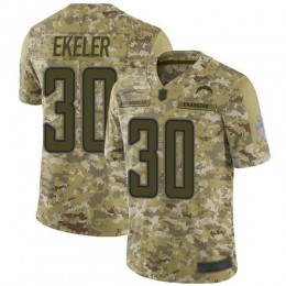 Chargers #30 Austin Ekeler Camo Men's Stitched NFL Limited 2018 Salute To Service Jersey