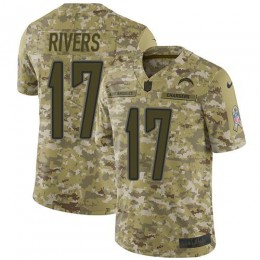 Los Angeles Chargers #17 Philip Rivers Camo Men's Stitched NFL Limited 2018 Salute To Service Jersey