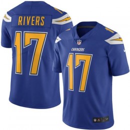 Los Angeles Chargers #17 Philip Rivers Electric Blue Men's Stitched NFL Limited Rush Jersey