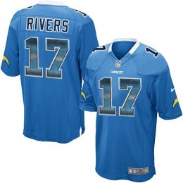 Los Angeles Chargers #17 Philip Rivers Electric Blue Alternate Men's Stitched NFL Limited Strobe Jersey