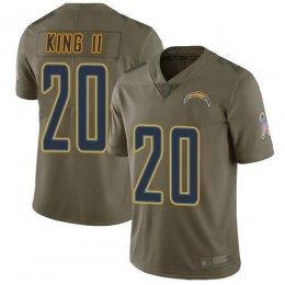 Los Angeles Chargers #20 Desmond King II Olive Men's Stitched NFL Limited 2017 Salute To Service Jersey