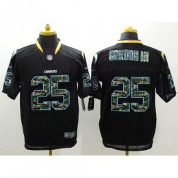 Los Angeles Chargers #25 Melvin Gordon III Black Men's Stitched NFL Elite Camo Fashion Jersey