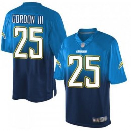 Los Angeles Chargers #25 Melvin Gordon III Electric Blue/Navy Blue Men's Stitched NFL Elite Fadeaway Fashion Jersey