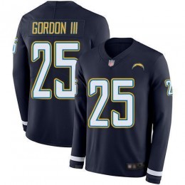 Los Angeles Chargers #25 Melvin Gordon III Navy Blue Team Color Men's Stitched NFL Limited Therma Long Sleeve Jersey