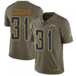 Los Angeles Chargers #31 Adrian Phillips Olive Men's Stitched NFL Limited 2017 Salute To Service Jersey