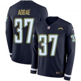 Los Angeles Chargers #37 Jahleel Addae Navy Blue Team Color Men's Stitched NFL Limited Therma Long Sleeve Jersey