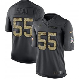 Los Angeles Chargers #55 Junior Seau Black Men's Stitched NFL Limited 2016 Salute to Service Jersey