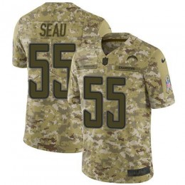 Los Angeles Chargers #55 Junior Seau Camo Men's Stitched NFL Limited 2018 Salute To Service Jersey