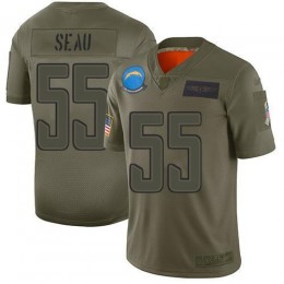 Los Angeles Chargers #55 Junior Seau Camo Men's Stitched NFL Limited 2019 Salute To Service Jersey