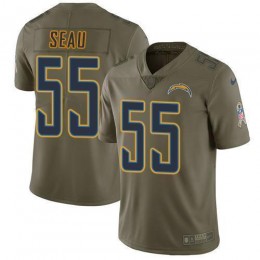 Los Angeles Chargers #55 Junior Seau Olive Men's Stitched NFL Limited 2017 Salute to Service Jersey
