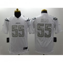 Los Angeles Chargers #55 Junior Seau White Men's Stitched NFL Limited Platinum Jersey