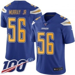 Los Angeles Chargers #56 Kenneth Murray Jr Electric Blue Men's Stitched NFL Limited Rush 100th Season Jersey