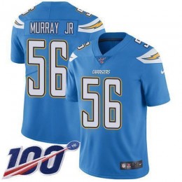 Los Angeles Chargers #56 Kenneth Murray Jr Electric Blue Alternate Men's Stitched NFL 100th Season Vapor Untouchable Limited Jersey