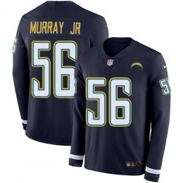 Los Angeles Chargers #56 Kenneth Murray Jr Navy Blue Team Color Men's Stitched NFL Limited Therma Long Sleeve Jersey