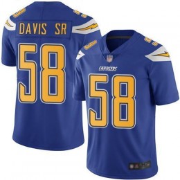 Los Angeles Chargers #58 Thomas Davis Sr Electric Blue Men's Stitched NFL Limited Rush Jersey