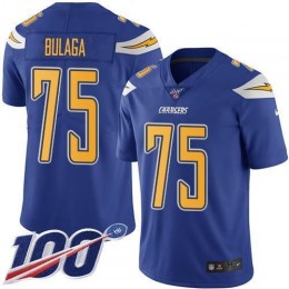 Los Angeles Chargers #75 Bryan Bulaga Electric Blue Men's Stitched NFL Limited Rush 100th Season Jersey