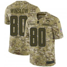 Los Angeles Chargers #80 Kellen Winslow Camo Men's Stitched NFL Limited 2018 Salute To Service Jersey