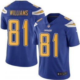 Los Angeles Chargers #81 Mike Williams Electric Blue Men's Stitched NFL Limited Rush Jersey