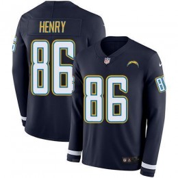 Los Angeles Chargers #86 Hunter Henry Navy Blue Team Color Men's Stitched NFL Limited Therma Long Sleeve Jersey