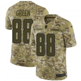 Los Angeles Chargers #88 Virgil Green Camo Men's Stitched NFL Limited 2018 Salute To Service Jersey