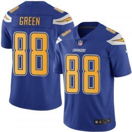 Los Angeles Chargers #88 Virgil Green Electric Blue Men's Stitched NFL Limited Rush Jersey