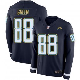 Los Angeles Chargers #88 Virgil Green Navy Blue Team Color Men's Stitched NFL Limited Therma Long Sleeve Jersey