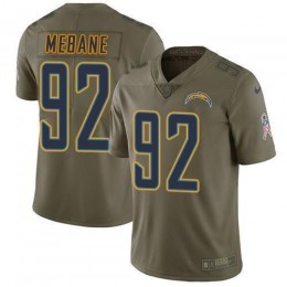 Los Angeles Chargers #92 Brandon Mebane Olive Men's Stitched NFL Limited 2017 Salute To Service Jersey