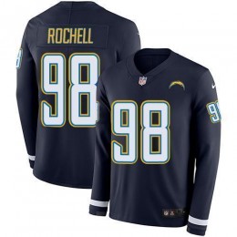 Los Angeles Chargers #98 Isaac Rochell Navy Blue Team Color Men's Stitched NFL Limited Therma Long Sleeve Jersey