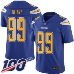 Los Angeles Chargers #99 Jerry Tillery Electric Blue Men's Stitched NFL Limited Rush 100th Season Jersey