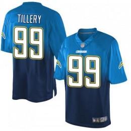 Los Angeles Chargers #99 Jerry Tillery Electric Blue/Navy Blue Men's Stitched NFL Elite Fadeaway Fashion Jersey