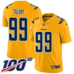 Los Angeles Chargers #99 Jerry Tillery Gold Men's Stitched NFL Limited Inverted Legend 100th Season Jersey