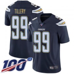 Los Angeles Chargers #99 Jerry Tillery Navy Blue Team Color Men's Stitched NFL 100th Season Vapor Limited Jersey