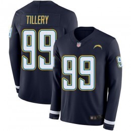 Los Angeles Chargers #99 Jerry Tillery Navy Blue Team Color Men's Stitched NFL Limited Therma Long Sleeve Jersey