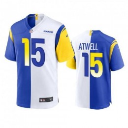 Los Angeles Los Angeles Rams #15 Tutu Atwell Men's Royal White Split Game NFL Limited Jersey