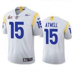 Los Angeles Los Angeles Rams #15 Tutu Atwell Men's Super Bowl LVI Patch 2021 Vapor Limited NFL Jersey – White Men's