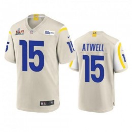 Los Angeles Los Angeles Rams #15 Tutu Atwell Men's Super Bowl LVI Patch Game NFL Jersey – Bone Men's