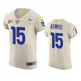 Los Angeles Los Angeles Rams #15 Tutu Atwell Men's Super Bowl LVI Patch Vapor Elite Player NFL Jersey – Bone Men's