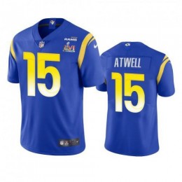 Los Angeles Los Angeles Rams #15 Tutu Atwell Men's Super Bowl LVI Patch Vapor Limited NFL Jersey – Royal Men's