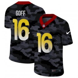Los Angeles Los Angeles Rams #16 Jared Goff Men's 2020 Black CAMO Vapor Untouchable Limited Stitched NFL Jersey