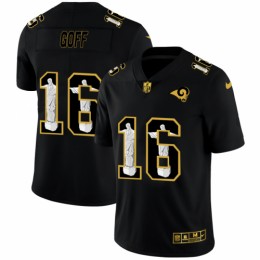 Los Angeles Los Angeles Rams #16 Jared Goff Men's Carbon Black Vapor Cristo Redentor Limited NFL Jersey