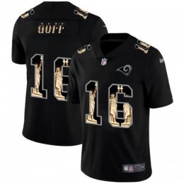 Los Angeles Los Angeles Rams #16 Jared Goff Carbon Black Vapor Statue Of Liberty Limited NFL Jersey