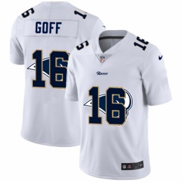 Los Angeles Los Angeles Rams #16 Jared Goff White Men's Team Logo Dual Overlap Limited NFL Jersey