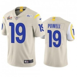 Los Angeles Los Angeles Rams #19 Brandon Powell Men's Super Bowl LVI Patch Vapor Limited NFL Jersey – Bone Men's