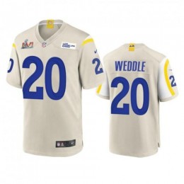 Los Angeles Los Angeles Rams #20 Eric Weddle Men's Super Bowl LVI Patch Game NFL Jersey – Bone Men's