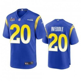 Los Angeles Los Angeles Rams #20 Eric Weddle Men's Super Bowl LVI Patch Game NFL Jersey – Royal Men's