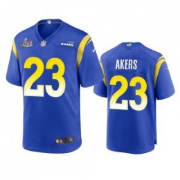 Los Angeles Los Angeles Rams #23 Cam Akers Men's Super Bowl LVI Patch Game NFL Jersey – Royal Men's