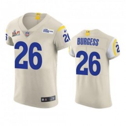 Los Angeles Los Angeles Rams #26 Terrell Burgess Men's Super Bowl LVI Patch Vapor Elite Player NFL Jersey – Bone Men's