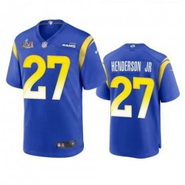 Los Angeles Los Angeles Rams #27 Darrell Henderson Men's Super Bowl LVI Patch Game NFL Jersey – Royal Men's
