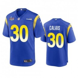 Los Angeles Los Angeles Rams #30 Raymond Calais Men's Super Bowl LVI Patch Game NFL Jersey – Royal Men's